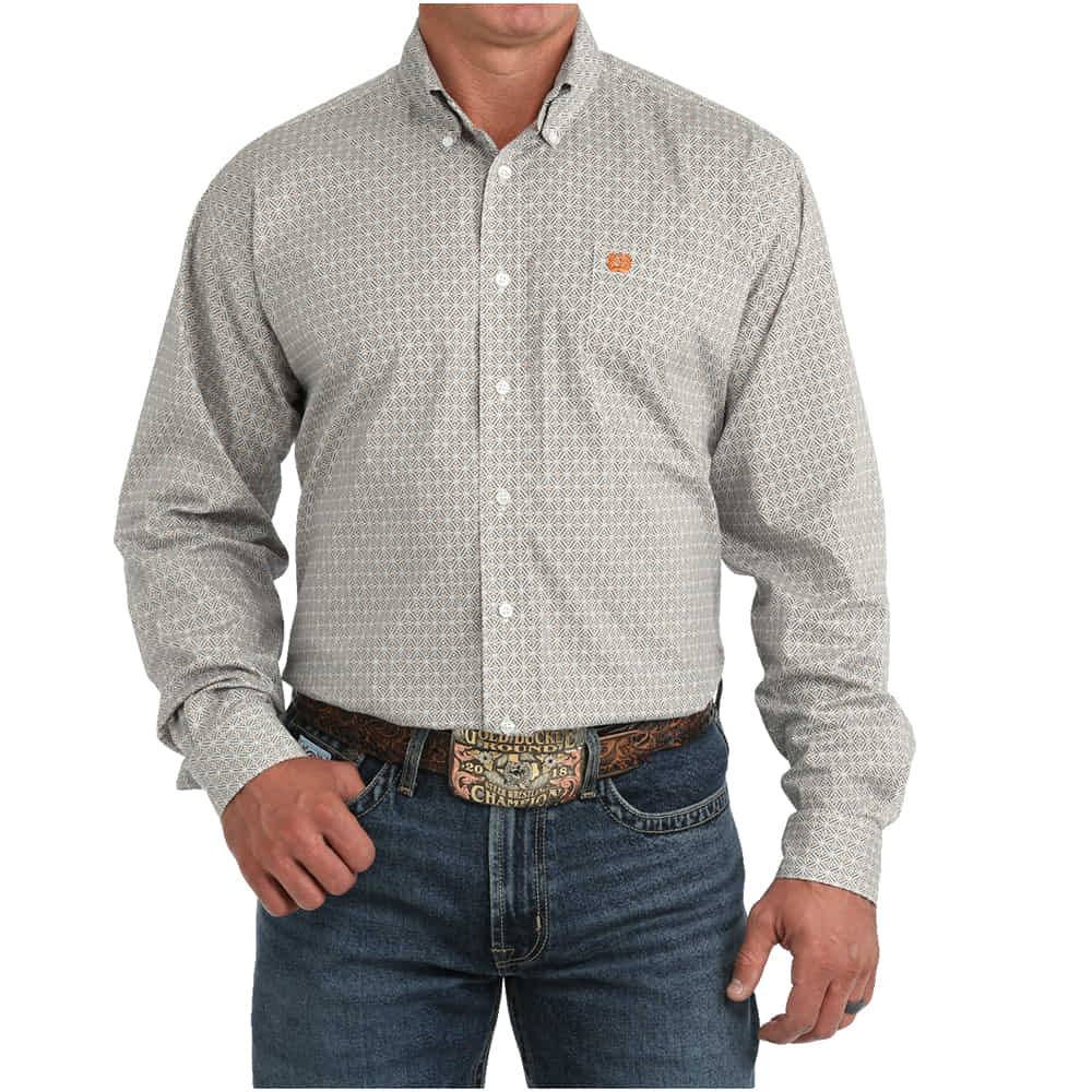 Cinch Apparel Printed Long Sleeve Button Down