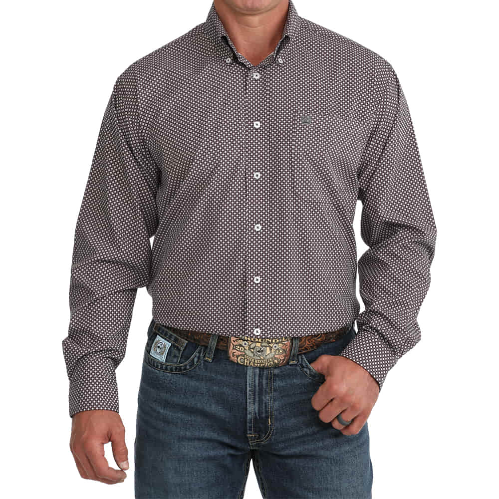 Cinch Apparel Printed Long Sleeve Button Down
