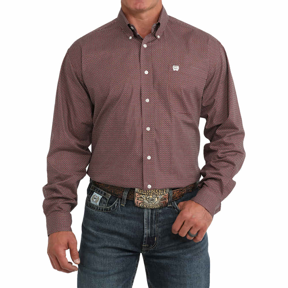 Cinch Apparel Printed Long Sleeve Button Down