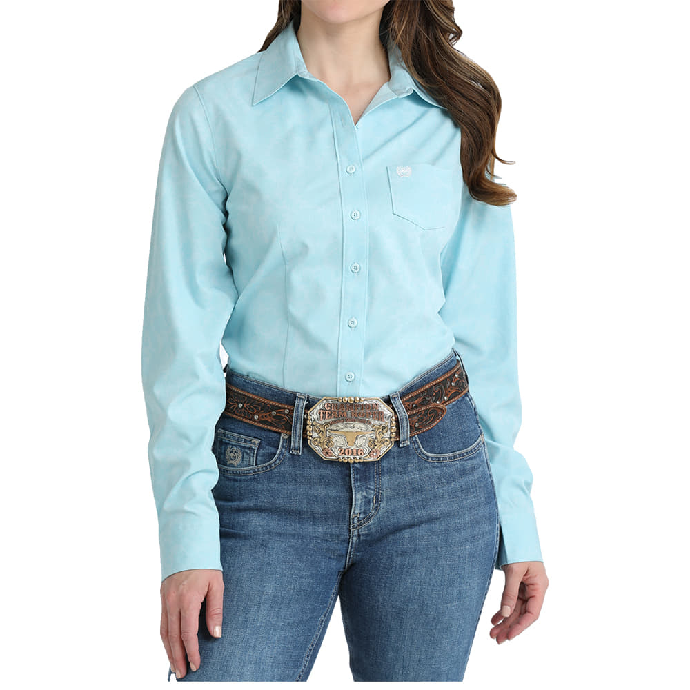 Cinch Apparel WOMENS LONG SLEEVE Arenaflex IN LIGHT BLUE