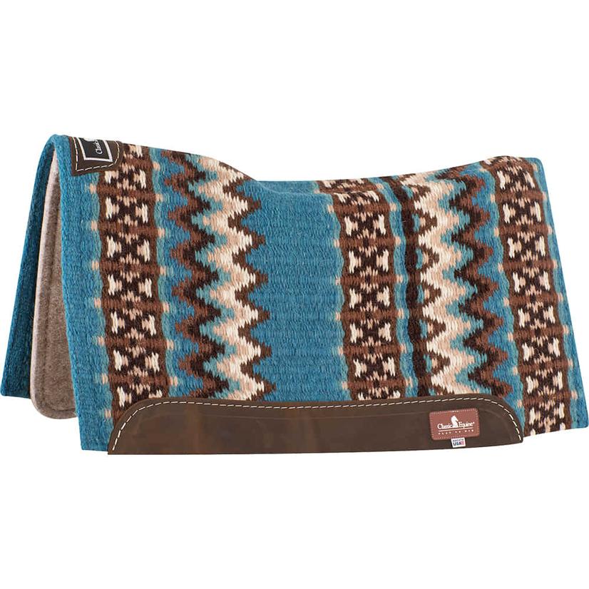 Classic Equine Tack 30"X34" / Cobalt/Russet Classic Equine ESP Contoured Wool Top Saddle Pad 30x34x3/4