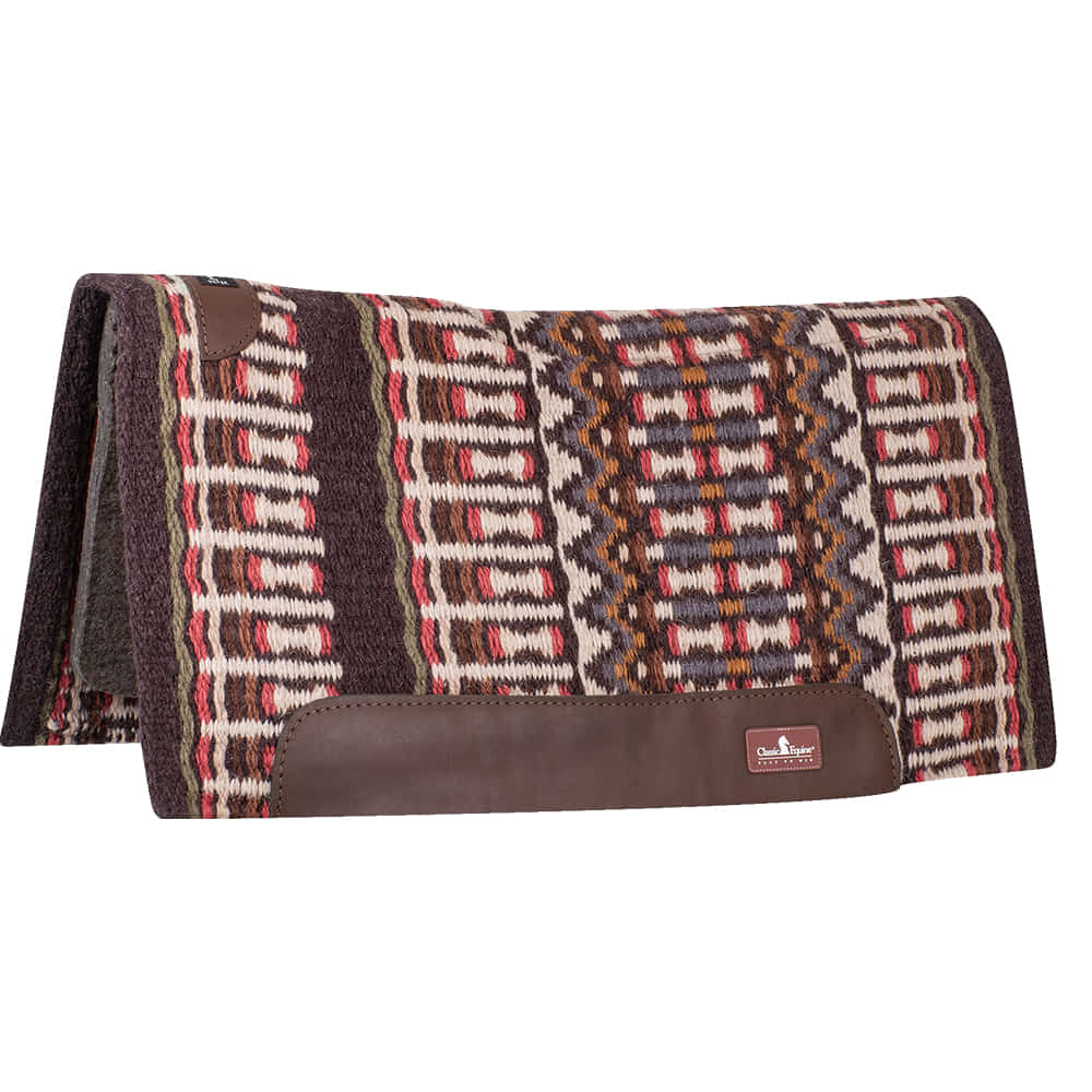 Classic Equine Tack 32"X34" / Coffee/Moss Green / Black Classic Equine Classic Wool Top 32 x 34 Saddle Pad