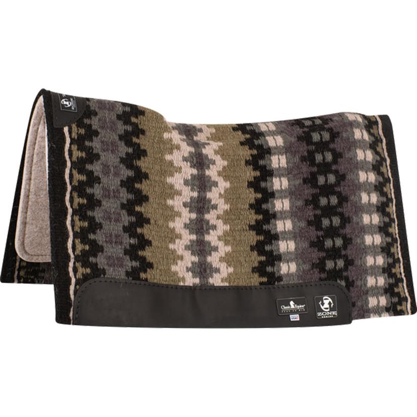 Classic Equine Tack Black/Cashmere / 34"X38" Classic Equine Zone Wool Top Saddle Pad 34 x 38 x .75