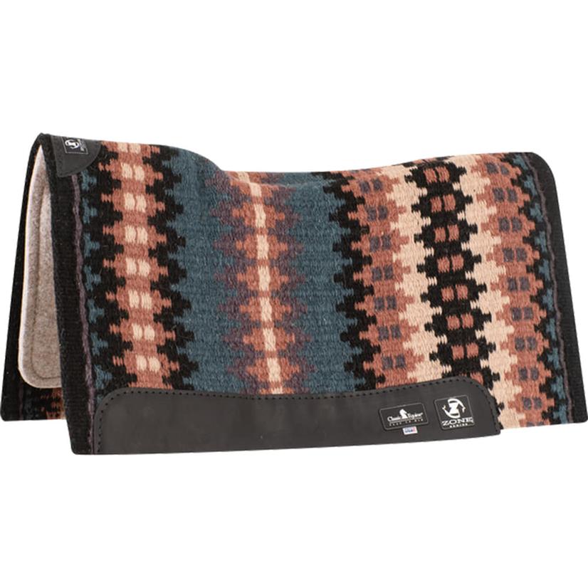Classic Equine Tack Black/Slate / 34"X38" Classic Equine Zone Wool Top Saddle Pad 34 x 38 x .75