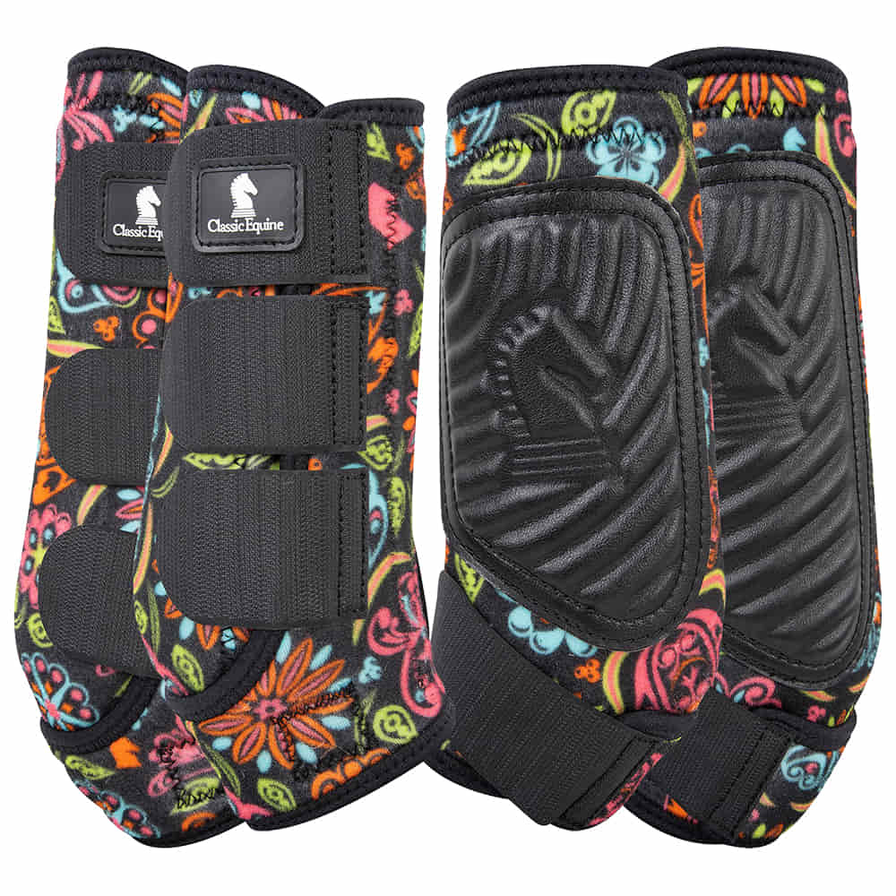 Classic Equine Tack Classic Equine Neon Flower Classicfit 4 Pack Sport Boot