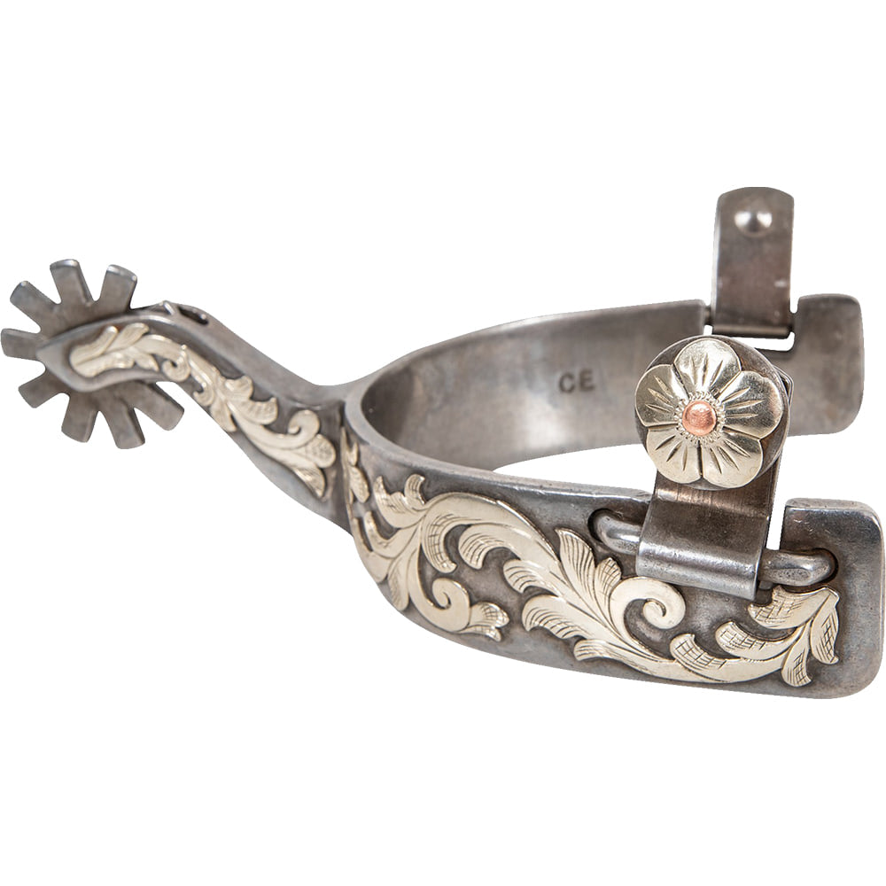 Classic Equine Tack Ladies / Silver Classic Equine Performance Horse Floral 10-Point Spurs