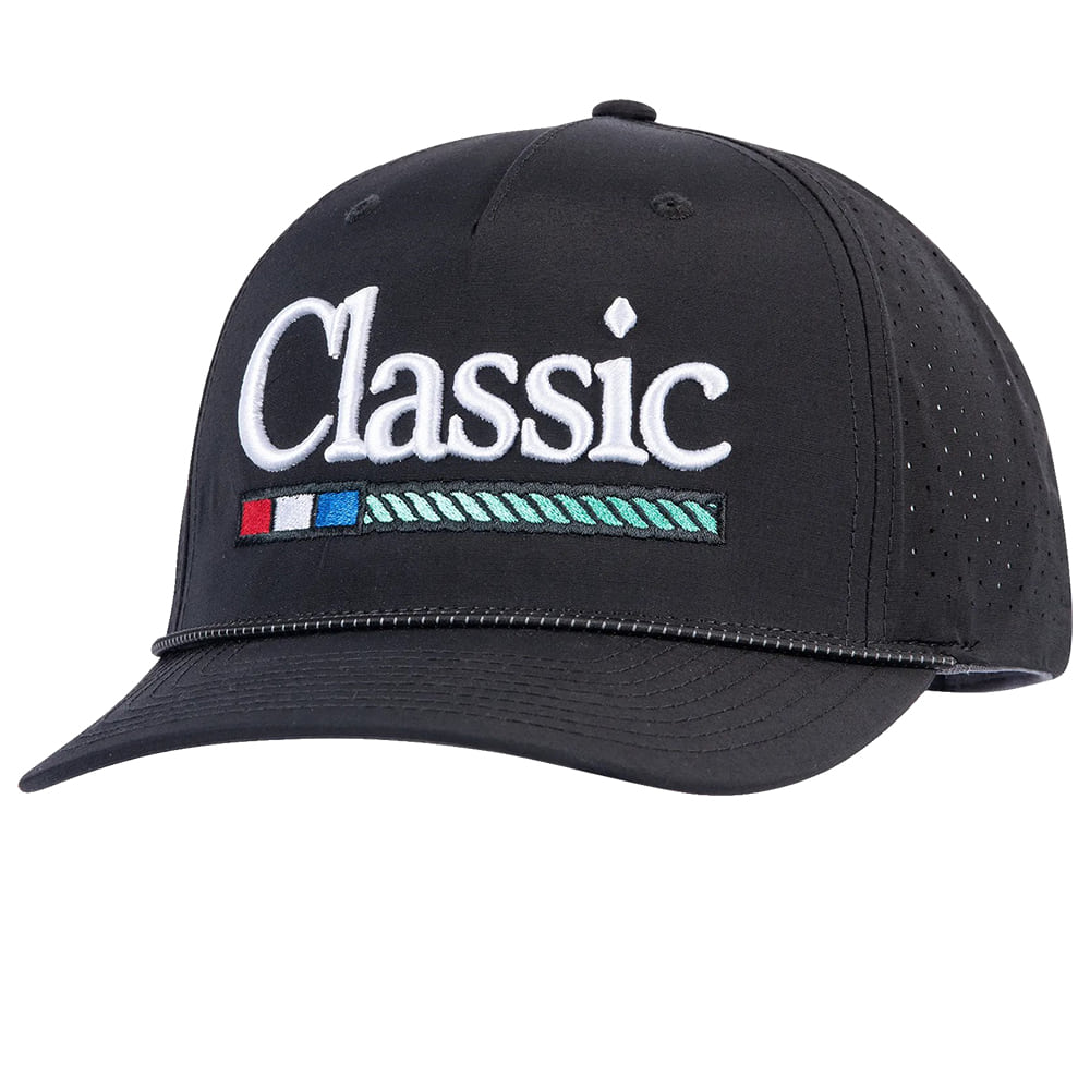 Classic Rope Hats Classic Rope Black and White The Performance 3D Puff Embroidery Cap