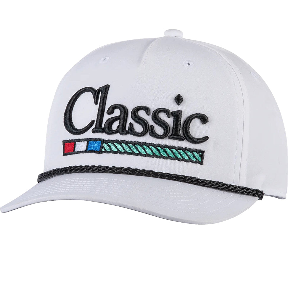 Classic Rope Hats Classic Rope White The Five Panel 3D Puff Embroidery Cap