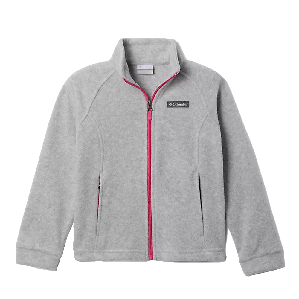 Columbia Sportswear Apparel Columbia Sportswear Benton Springs Fleece Full Zip In Cirus Grey And Heather Pink Girls Jacket