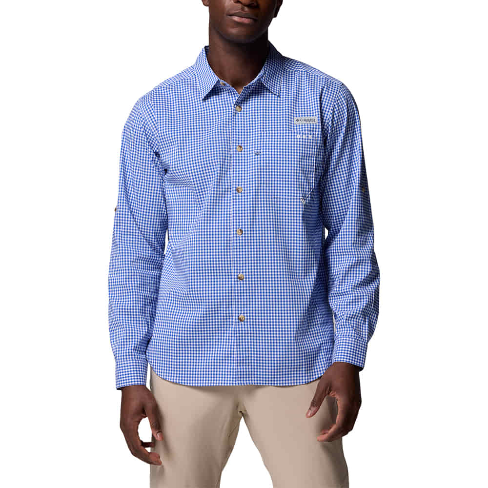 Columbia Sportswear Apparel Columbia Sportswear BOYS SUPER SLACK TIDE SHORT SLEEVE CAMP SHIRT IN VINTAGE BLUE UNDERSEA