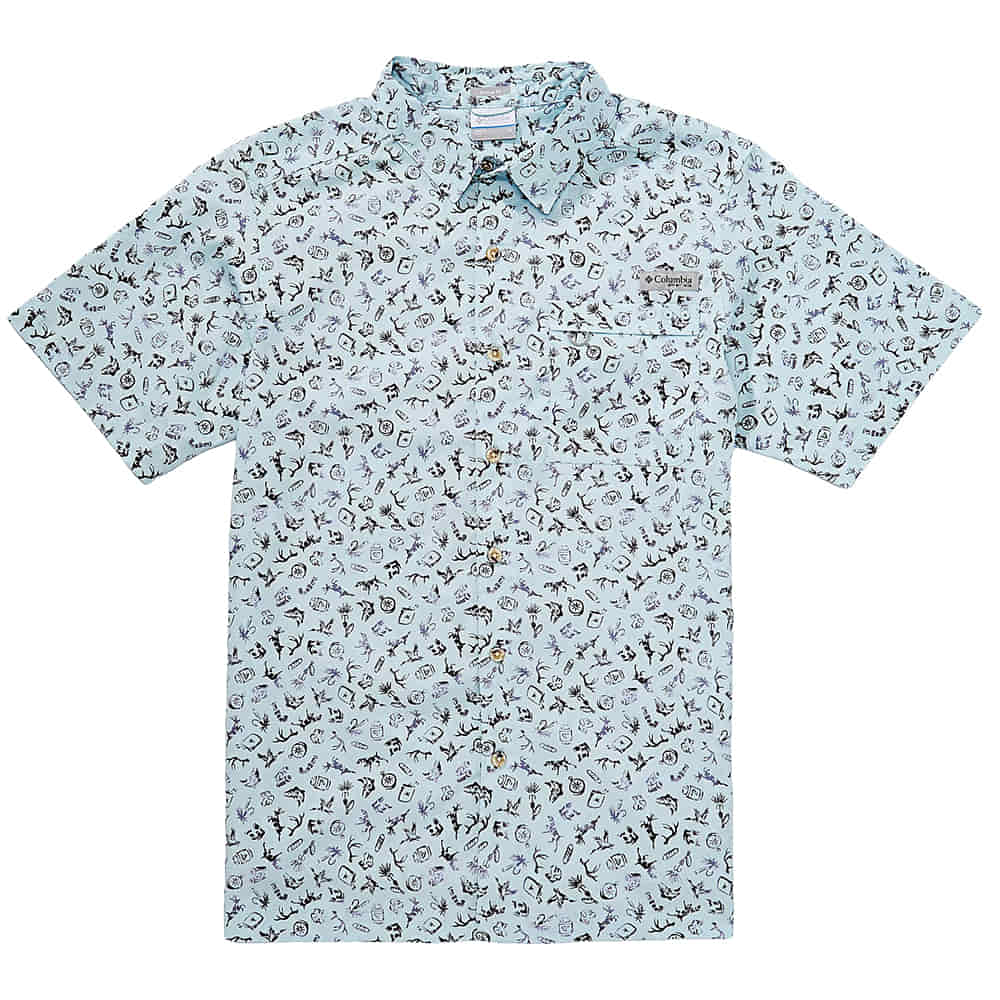 Columbia Sportswear Apparel Columbia Sportswear Men's Marine Light on the Hunt Wild Cast Short Sleeve Shirt