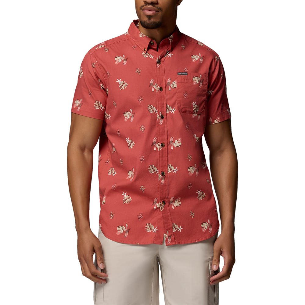 Columbia Sportswear Apparel Columbia Sportswear Men's Red and Wildflower Rapid Rivers Short Sleeve Shirt