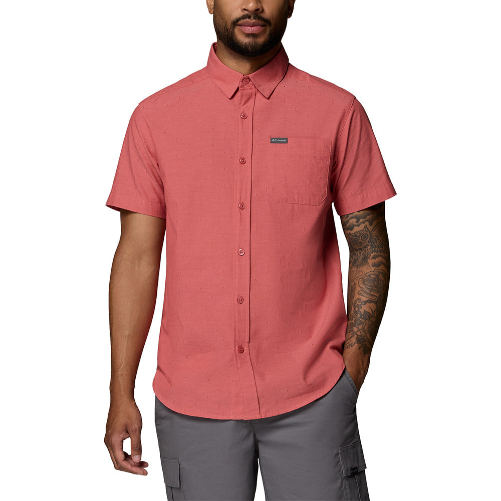Columbia Sportswear Apparel Columbia Sportswear Men's Red Rapid Rivers Novelty Short Sleeve Shirt