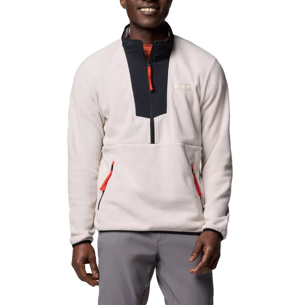 Columbia Sportswear Apparel Columbia Sportswear Men's Sequoia Grove Half Zip Fleece Sweater in Dark Stone and Black Spicy Pulls
