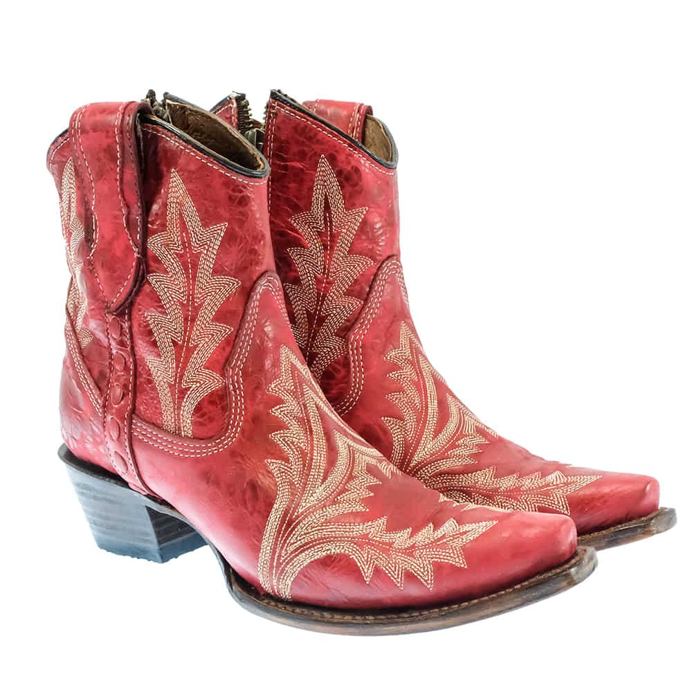 Corral Boots Corral Boots Women's Red Embroidery Ankle Boots