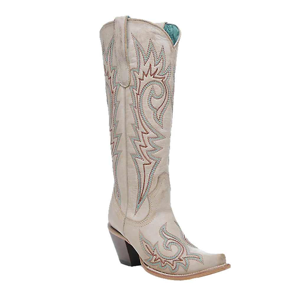 Corral Boots Footwear Corral Boots Women's Blue and Red Embroidery Bone Snip Toe Boots
