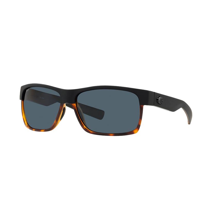 Costa Sunglasses Apparel Black / OSFA Costa Half Moon Black and Shiny Tortoise Frame Gray Polarized Poly Lens Sunglasses