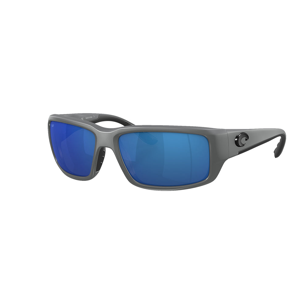 Costa Sunglasses Apparel Costa Fantail 98 Matte Gray Frame Blue Mirror 580P Polycarbonate Lens Sunglasses