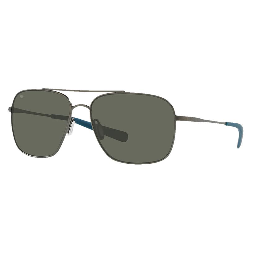 Costa Sunglasses Apparel Gray / Osfa Costa Grey Canaveral 580G Brushed Grey Frame Sunglasses