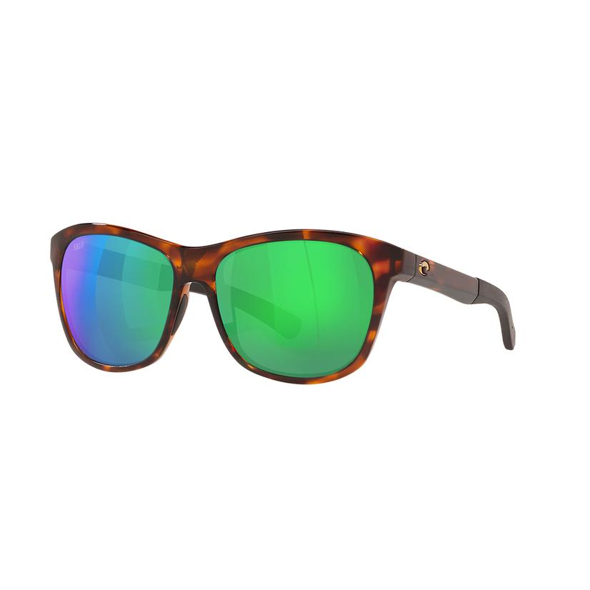 Costa Sunglasses Apparel Tortoise / OSFA Costa Vela Tortoise Frame Green Mirror Polarized Poly Lens Sunglasses