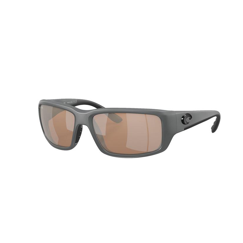 Costa Sunglasses OSFA / GRAY Costa Fantail Matte Gray Frame Copper Silver Mirror Polarized Glass Lens Men's Sunglasses