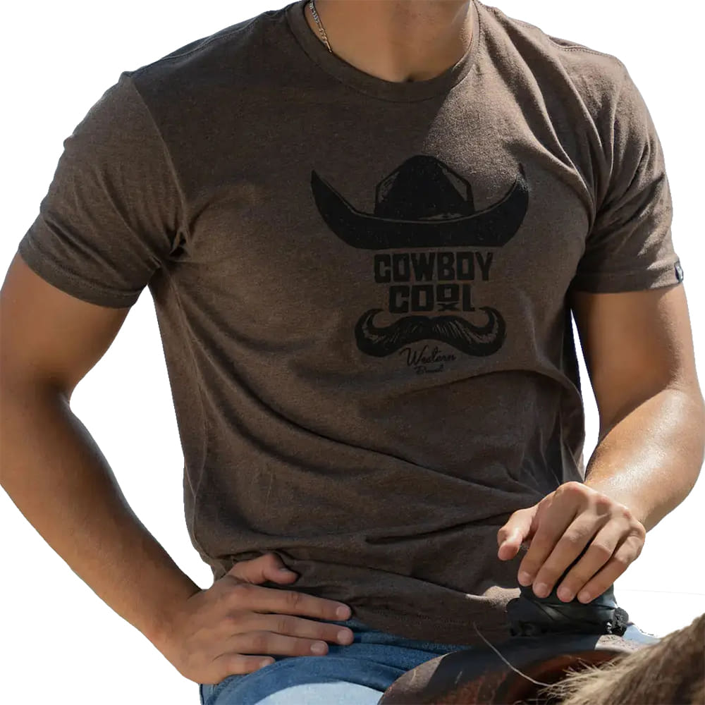 Cowboy Cool Apparel Mens Mustache Man TShirt