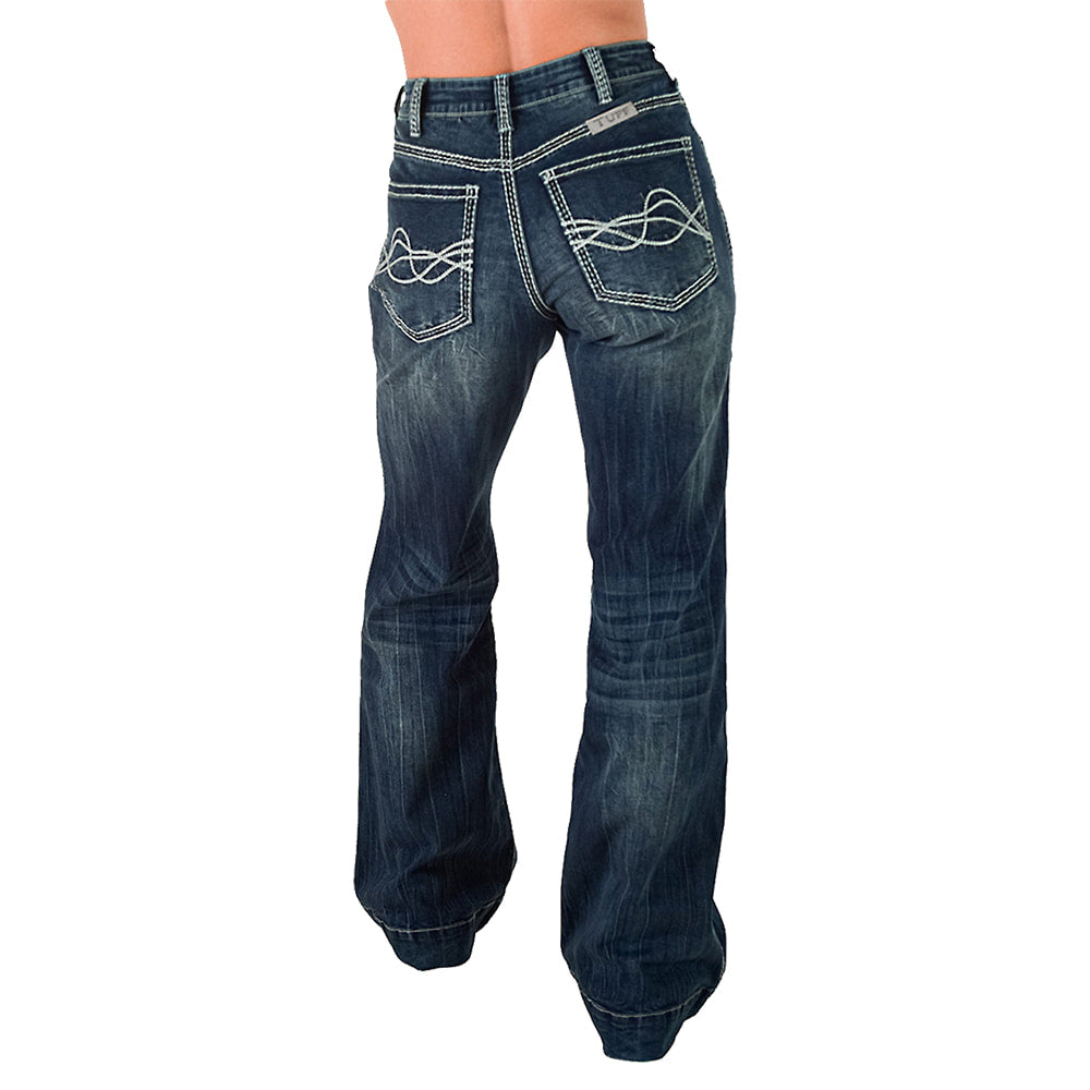 Cowgirl Tuff Apparel Cowgirl Tuff Women's Unbroken High Rise Dark Wide Trouser