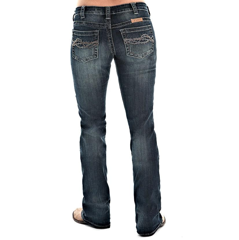Cowgirl Tuff Apparel Cowgirl Tuff Womens Don’t Fence Me In Dark Jeans