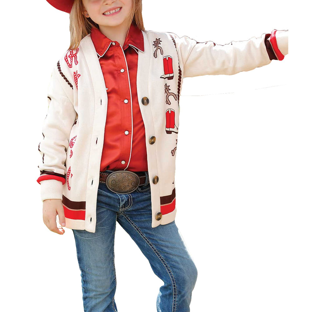 Cruel Denim Apparel Cruel Denim Cream Rodeo Western Girl's Cardigan