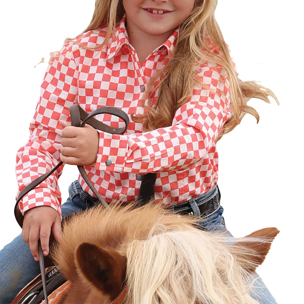 Cruel Denim Apparel Cruel Denim Girl's Corral Checker Western Long Sleeve Snap Shirt