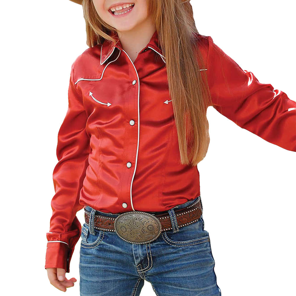 Cruel Denim Apparel Cruel Denim Red Girl's Long Sleeve Snap Shirt