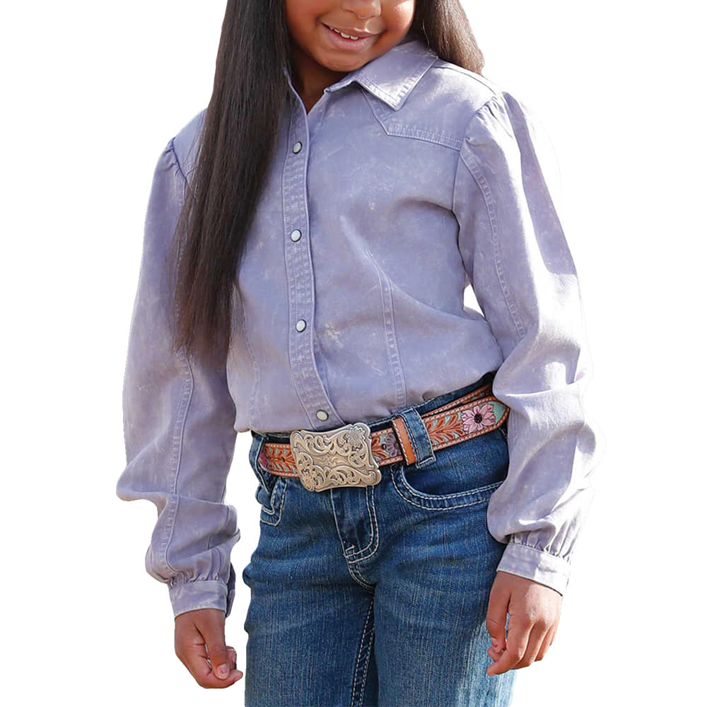 Cruel Girl Apparel Cruel Girl Western Lilac Long Sleeve Girls Shirt