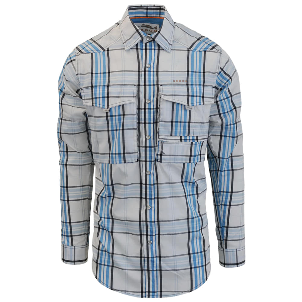 Dagon Fishing Apparel Dagon Fishing Men's Dagon Western Blue and Black Long Sleeve Shirt