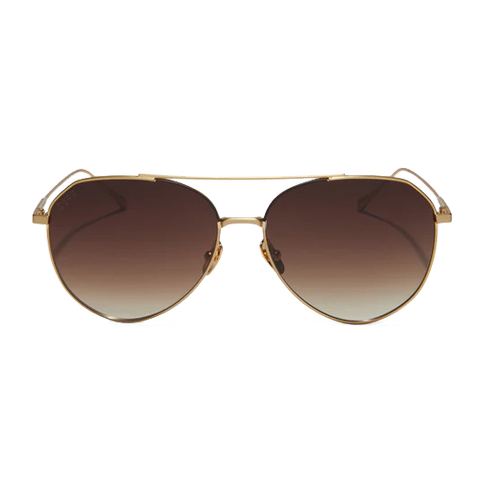 Diff Eyewear Apparel Diff Eyewear Dash Brushed Gold and Coffee Gradient