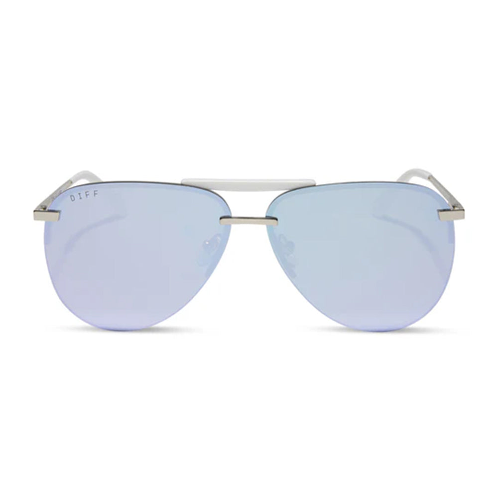Diff Eyewear Apparel Diff Eyewear Tahoe Silver and Lavender Mirror Polarized Sunglasses