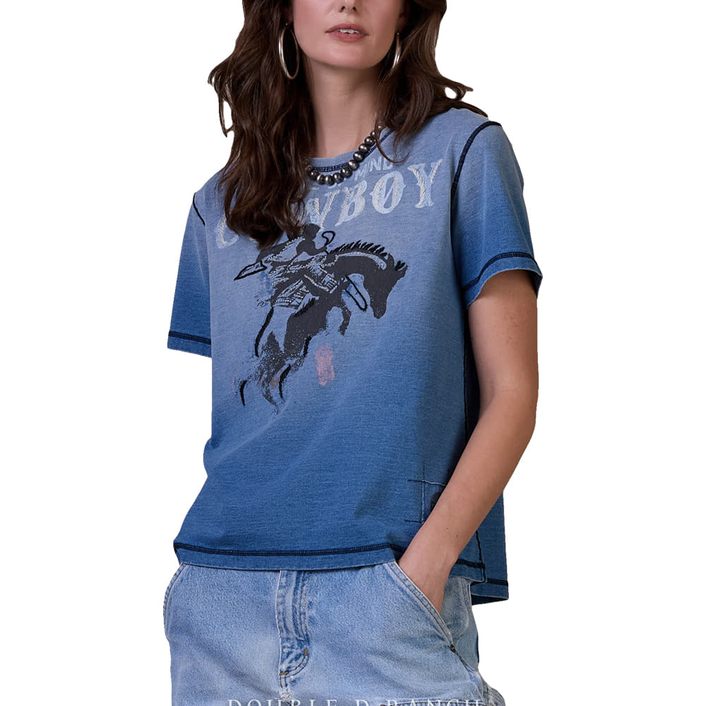 Double D Ranch Apparel Double D Ranch Cowboy State of Mind Tee in Breeze Way