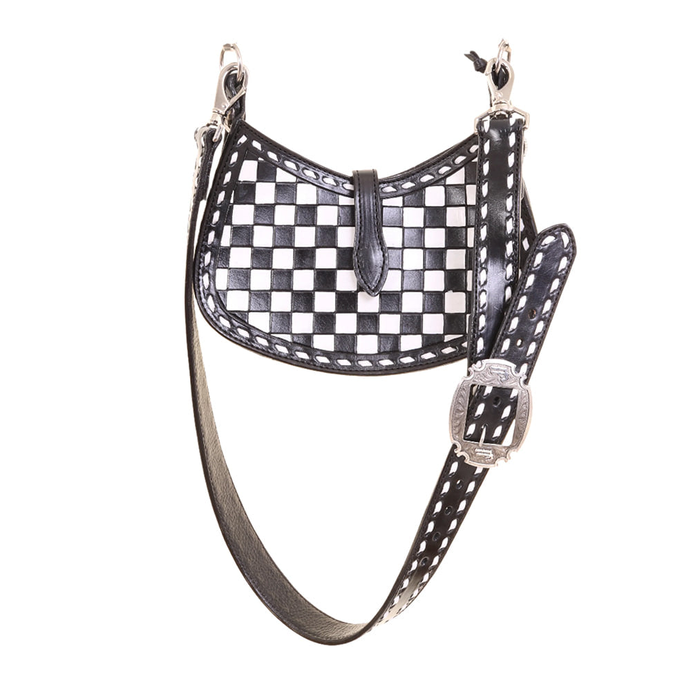Double J Saddlery Other Double J Saddlery Checkered DJ Purse Black Leather Checkered Pattern