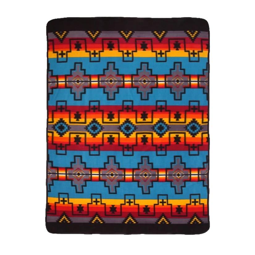 El Paso Saddle Blanket Home Decor Multi / 60X80 El Paso Saddle Blanket Fleece Lodge Blanket #1