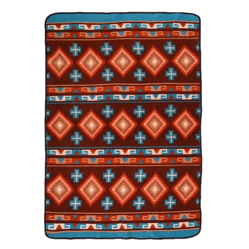 El Paso Saddle Blanket Home Decor Multi / 60X80 El Paso Saddle Blanket Fleece Lodge Blanket #15
