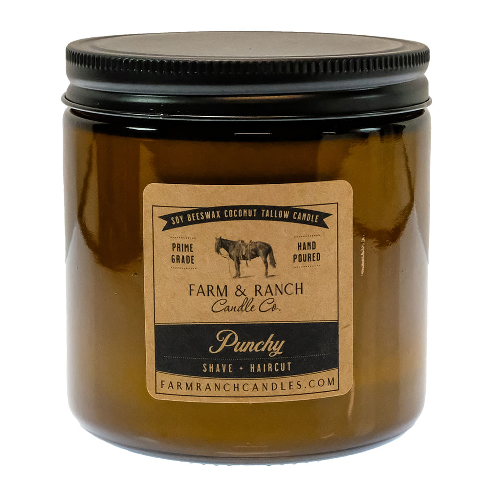 Farm and Ranch Candle Co. Home Decor Farm and Ranch Candle Co. Punchy 12oz Candle with Shave and Haircut Scent