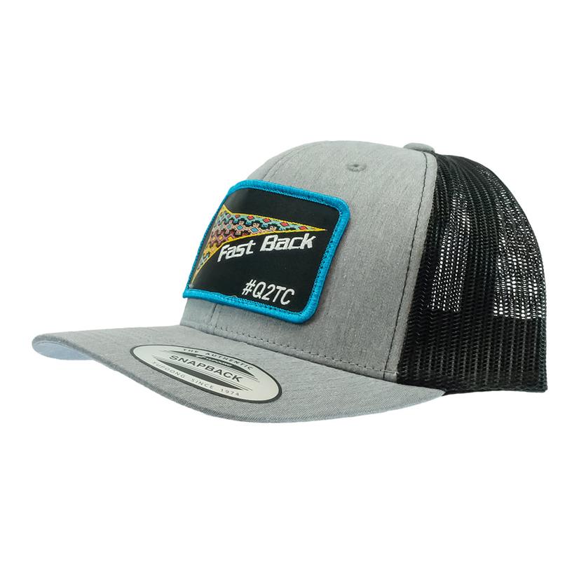Fast Back Hats OSFA / HEATHER_GREY/BLACK Fast Back Heather Grey and Black with Aztec Patch Meshback Cap