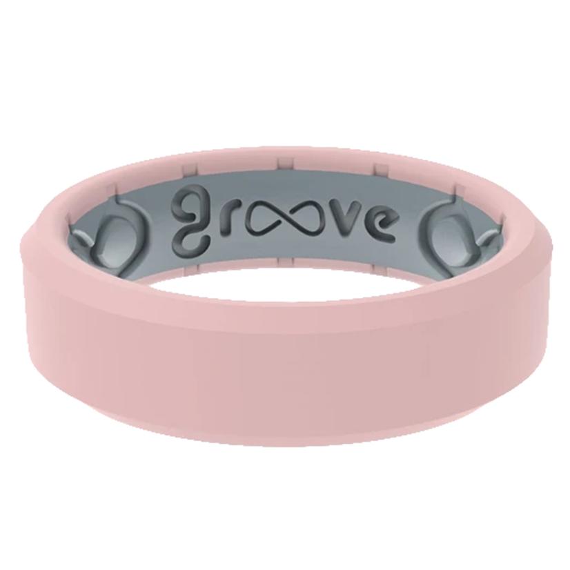 Groove Plus Life Jewelry Groove Life Edge Thin Rose Quartz Ring
