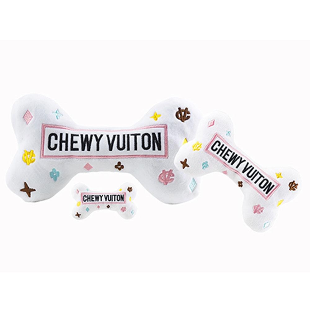 Haute Diggity Dog Supplies S / Multi Haute Diggity Dog Small White Chewy Vuiton Bone Dog Toy