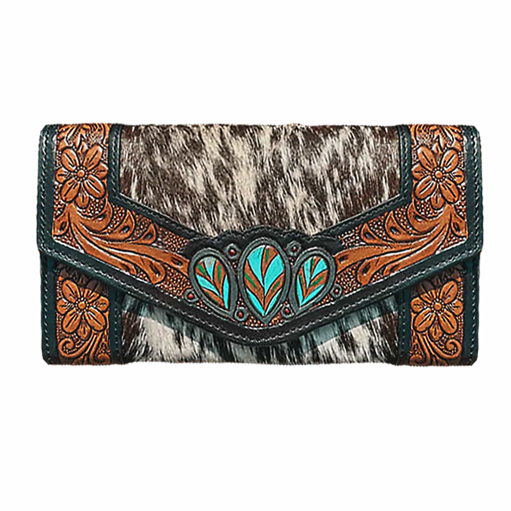 Haute Southern Hyde Other Haute Southern Hyde Beth Marie Exclusive Turquoise Tooled Beauty Western Cowhide Wallet