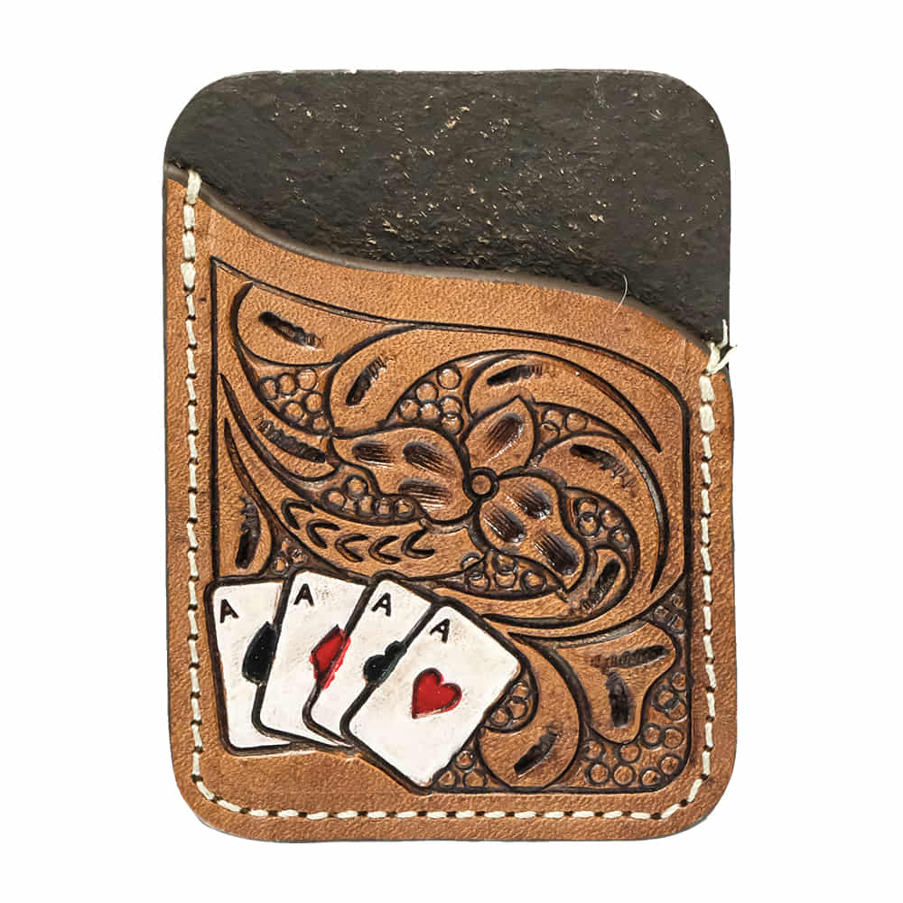 Haute Southern Hyde Other Haute Southern Hyde Leather Tooled Aces Card Holder