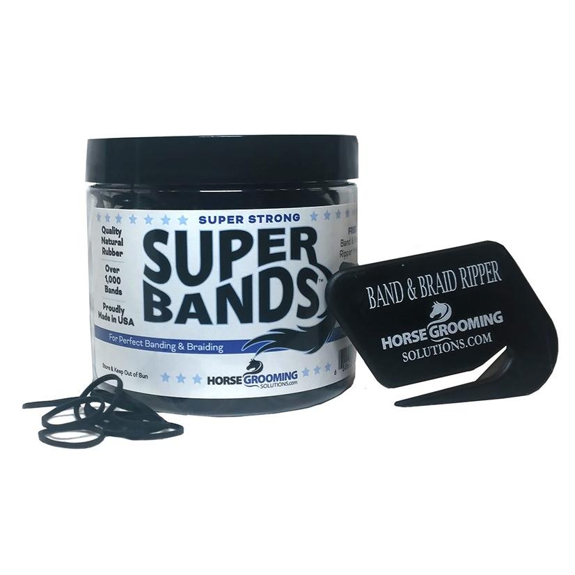 Healthy Hair Care Supplies Black Super Bands Mane Bands with Cutter - Asst Colors