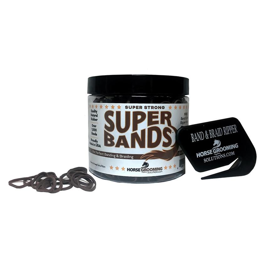 Healthy Hair Care Supplies Brown Super Bands Mane Bands with Cutter - Asst Colors