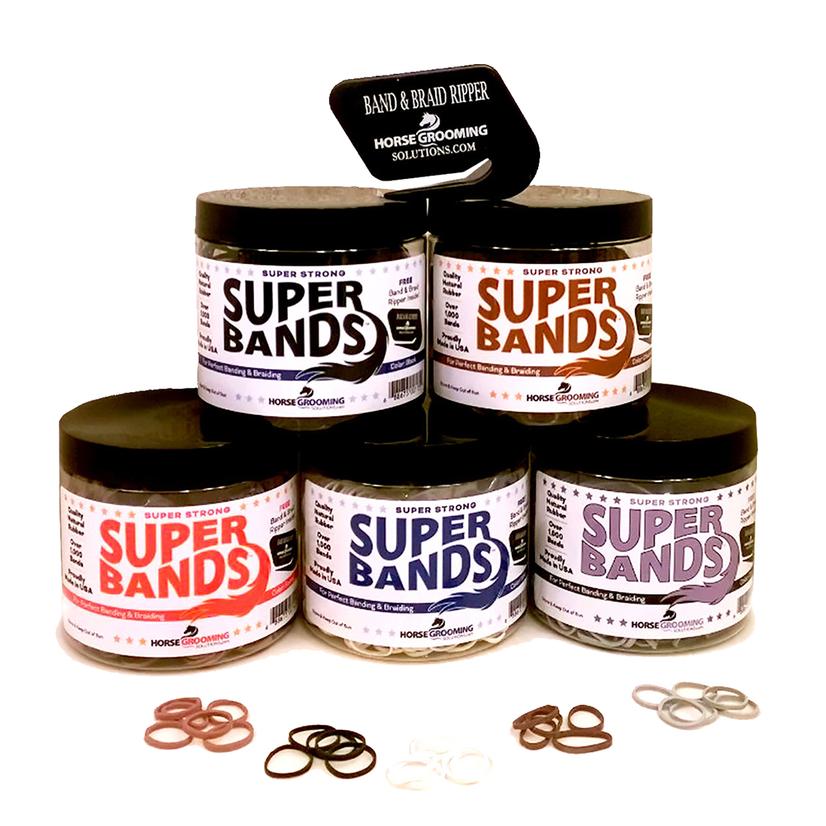 Healthy Hair Care Supplies Super Bands Mane Bands with Cutter - Asst Colors