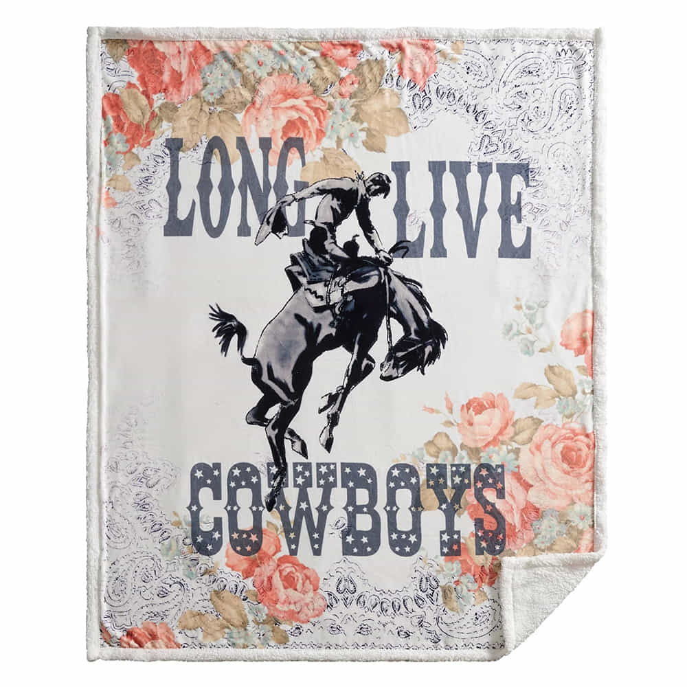 HiEnd Accents Home Decor Long Live Cowboys Campfire Sherpa Throw, 54 x 68,