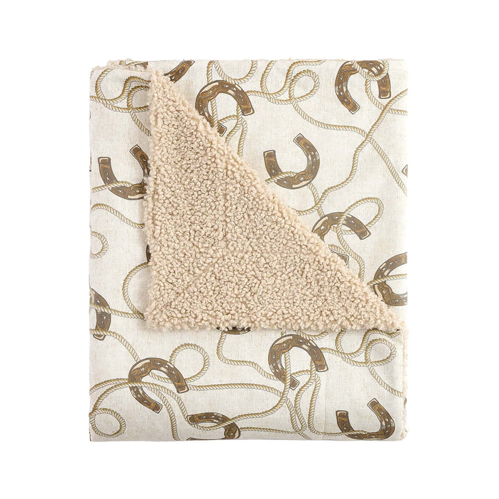 HiEnd Accents Home Decor Tasha Polizzi Pierre Equestrian Cotton Sateen TeddyBacked Throw